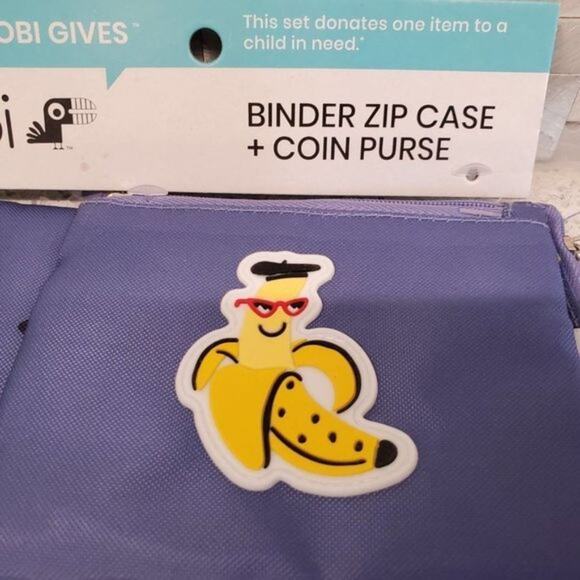 Binder Zip Case & Coin Purse Pencil & Pen Holder Yoobi Banana School Sup… - Picture 3 of 5